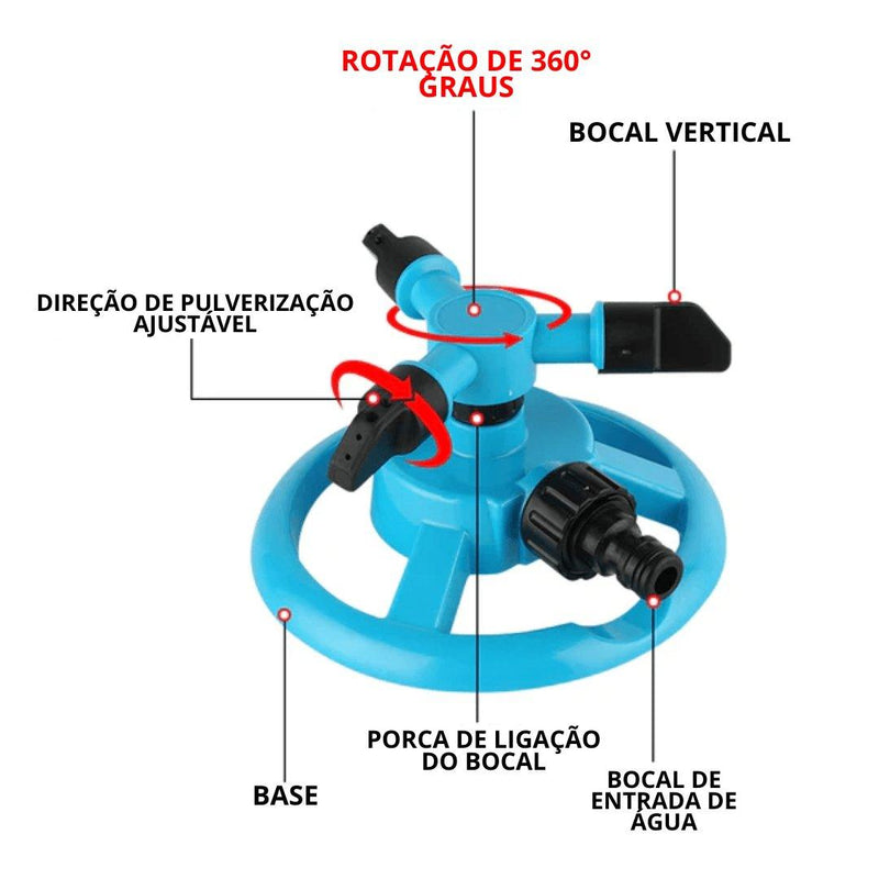 Aspersores Giratórios Automáticos 360° Com Pulverizador De 3 Braços - SpinGarden™