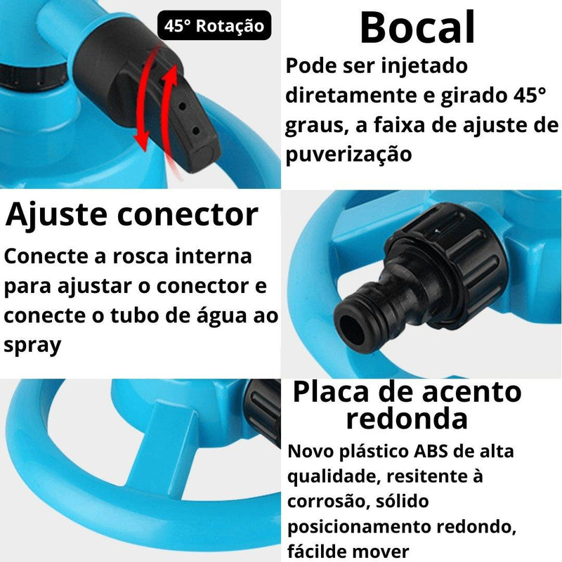 Aspersores Giratórios Automáticos 360° Com Pulverizador De 3 Braços - SpinGarden™